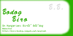 bodog biro business card